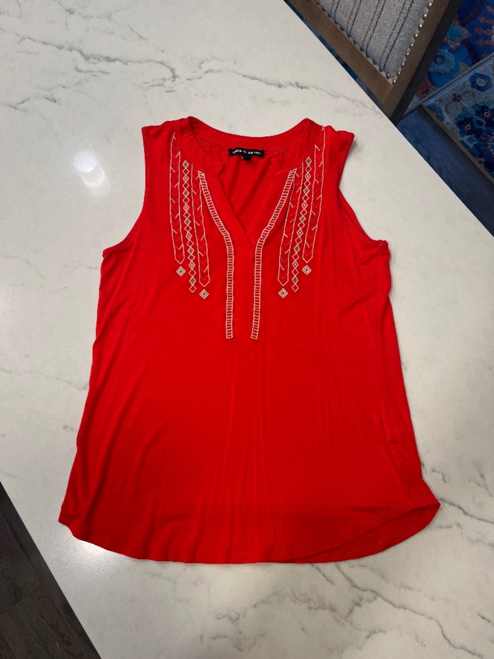 Embroidered tank top